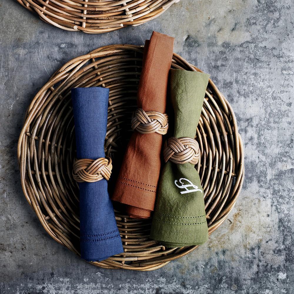 Tovaglioli SARO LIFESTYLE Hommage Brodé - Set Da 4 In Avorio Con Orlo A Giorno, 94% Poliestere E 6% Lino, Eleganti E Facili Da Lavare